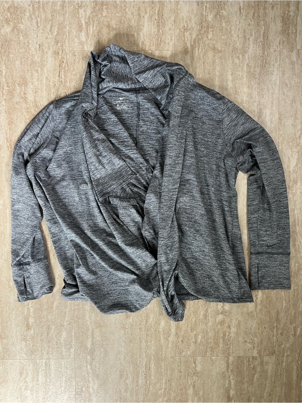 Nike Dri-Fit Women's Heather Gray Open Front Cardigan XXL